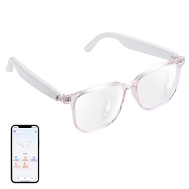 Smart Glasses for Women, AI Translation Bluetooth Glasses, Real-Time Translator, Open Ear Blue Light Filtering Lenses, Supports 165+ Languages, Language Translator for Traveling Learning(Clear)
