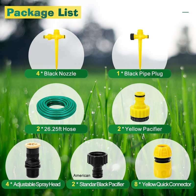 UCINNOVATE Garden Sprinkler, 360°Rotation Lawn Sprinklers, Garden Above Ground Sprinkler