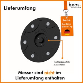 BEOS® Premium Robotic Lawnmower Tuning - Blade Plate for 6 x Blades - Fibreglass Reinforced Blade Disc - Diameter 142 mm - Turntable Compatible with Gardena City