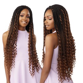 Sensationnel Lulutress Boho Crochet Braids - Boho Box Braid Large 28-inch pre-looped crochet braiding hair extensions kanekalon synthetic locs - Boho Box Braid Large 28 Inch (1 pack, T1B/BG)