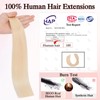 SEGOHAIR 10Pcs Human Hair Tape in Extensions, 12" Thin Tape