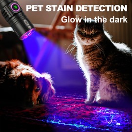 ULTRAFIRE Powerful 365nm UV Flashlight - Rechargeable LED Blacklight, Multi-Functional and Invisible 365nm Light - Compact Fluorescent Lamp for Pet Stains Detection, Resin Curing - Pack of 2