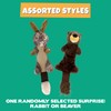 Pet Factory Shake & Squeak Critter Tugz Plush Dog Toy,