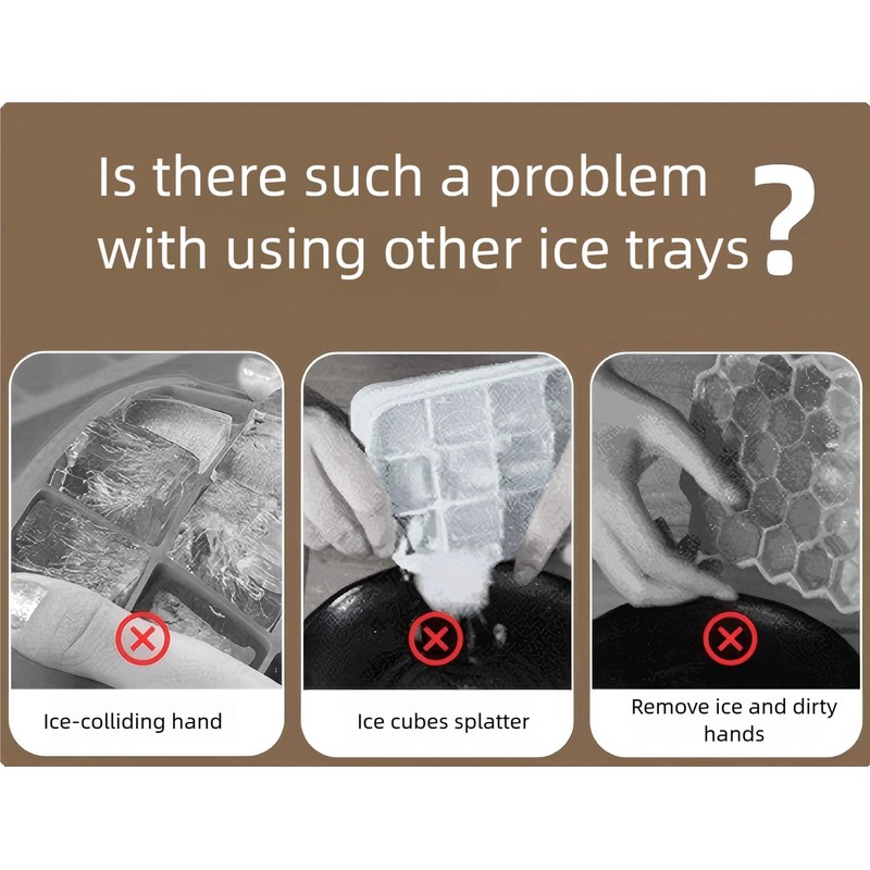 Ice Tray、Ice Cube Tray, Square Ice with Airtight Lid (56