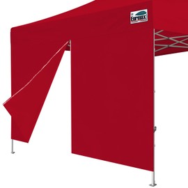 Eurmax USA Instant Canopy SunWall Canopy Middle Zipper Wall for Easy Entry and Exit Sidewall for Pop Up Canopy Tent,1 Pack Sidewall Only (10Ft×5.6Ft,Red)