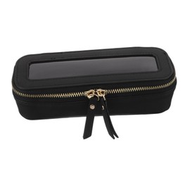 Healeved Travel Toiletry Bag PU Leather Large Capacity Cosmetic Organizer with Zipper Portable Makeup Brush and Skincare Storage Case for Business and Leisure Trips