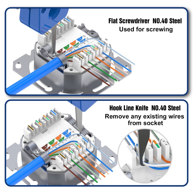 VCELINK Punch Down Tool, Ethernet Krone Tool for RJ45 Socket