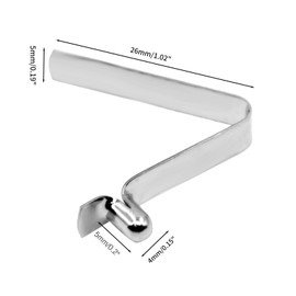 Begino 16-Pack 4x5.6mm Steel Kayak Paddle Snaps - V-Shaped Single Pin Push Button Spring Clips for Camping and Awning Pole Locks