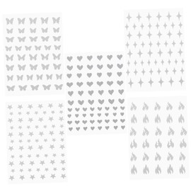 Beavorty Butterfly Heart Nail Art Decals Sticker Set Square Nails Manicure Decals