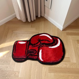 LAKEA Boxing Gloves Tufted Rugs Gym Rug Indoor Home Decoration Gifts Accent Round Tufting Soft Rug Room Decoration (30.3X21.3 inch （Both:Left and Right）)