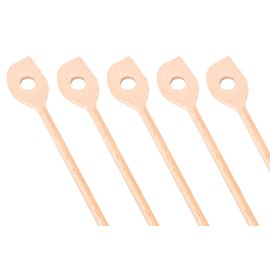 Balna Wooden Cooking Spoon with Hole and Corner Set of 5 Cooking Spoons Wooden Mixing Spoon Baking Spoon 30 cm
