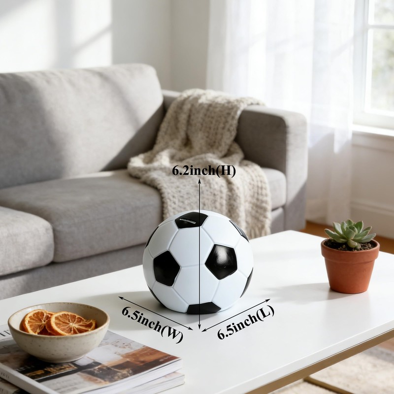 Soccer Piggy Bank, PVC Coin Bank, Shatterproof Money Bank(Small)