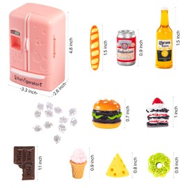 SAMCAMI Miniature Dollhouse Accessories, Refrigerator Toy and Mini Food for Dollhouse Kitchen, Miniature Things, Doll House Accessories and Furniture (No.1)