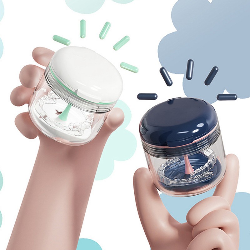 Mouth Guard Case Storage Box Good Sealing with Brush Mirror