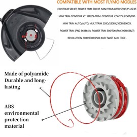 Strimmer Spool Line Trimmer Spool Cover Caps Compatible with Flymo FLY021,Strimmer Wire Compatible with Flymo Contour XT/500 XT/Multi Trim/Power Trim/Mini Trim (2, Red)