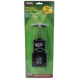 Valterra T1001VPM Bladex 1-1/2" Waste Valve Body with Metal Handle , Black
