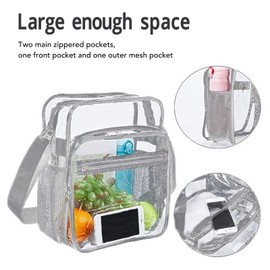 Clear Tote Bag, Stadium Approved Fashion Lightweight Large Capacity PVC Transparent Shoulder Bag with Adjustable Strap for Men and Women