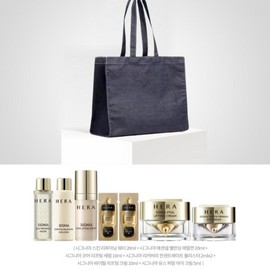 Hera denim shopper bag + Hera Signia Deluxe 6-piece travel 1 kit set / 헤라 데님 쇼퍼백+헤라 시그니아 디럭스 6종 여행용 1키트 세트