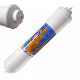 Sized 2 inches W x 10 inches L; 1/4 inch FQC. Omnipure K2586-JJ Phosphate Inline Carbon Water Filter 1/4 Quick Connect 3-PACK