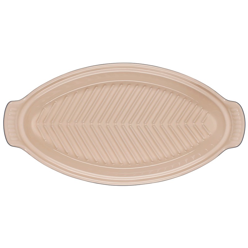 Le Creuset Heritage Stoneware Oval Fish Baker, 1.7qt., Oyster
