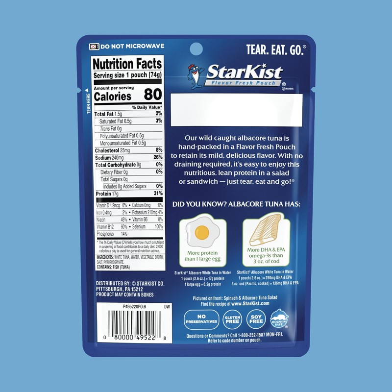 Starkist Albacore White Tuna in Water 24 Pack High Protein