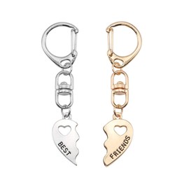 BFF Friendship Keychains for 2 - Best Friend Keychains BFF Gifts for 2 Matching Heart Best Friends Forever Pendant Keyrings Set