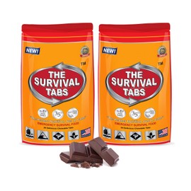 Food Rations, 2 Packs of 24 tabs | Emergency Food Ration Pack, 480 Calories none-GMO gluten-free 25 years shelf life (Chocolate)