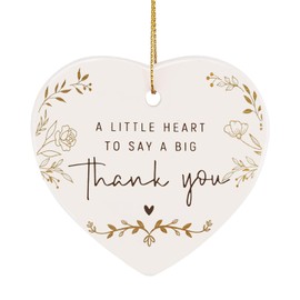 Thank You Gift, A Little Heart to Say A Big Thank You Ceramic Keepsake, Heart Plaque Thankyou Gifts for Women Friend Teacher Colleague Mom