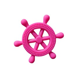 5 Colors (Pink) Sea Rudder Teether Pacifier for Chewing, BPA Free, Cord and Pull Release Clasp