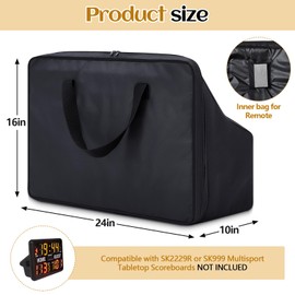 Suzile 24" x 16" x 10" Portable Electronic Basketball Scoreboard Bag Tabletop Digital with Remote Inner Umpire Bag Compatible with SK2229R or SK999 Multisport Tabletop Scoreboards