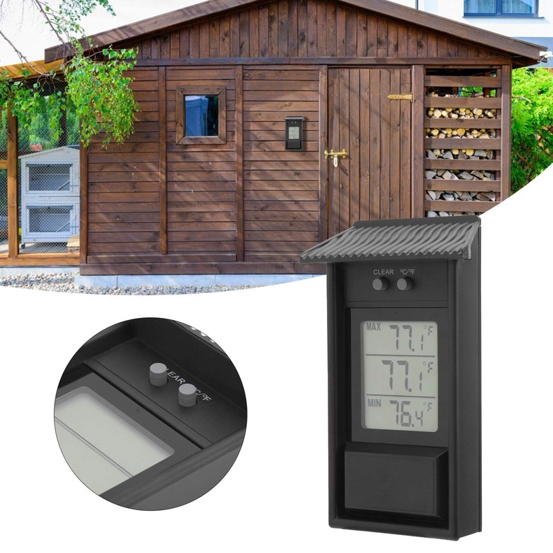 Outdoor Digital Thermometer Waterproof Temperature Meter for Garden Greenhouse