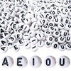 MIIIM 1000pcs Vowel Pony Letter Beads for Keychains Making (A,