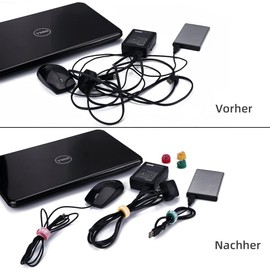 Trilancer Reusable Cable Tie with Velcro, Velcro Cable Tie, Cable Velcro, 20cm Corded Belt Velcro Bands for Cable and Cable Management (50 Pieces)