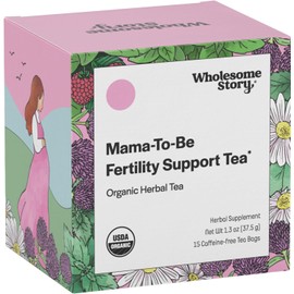 Organic Fertility Tea for Women – Supports Hormonal Balance & Reproductive Health – Red Raspberry Leaf, Cinnamon Bark, Spearmint, Nettle Leaf, Chamomile & Red Clover – 15 Pyramid Sachets