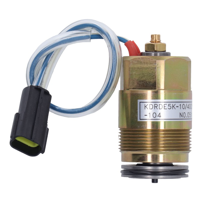 Hydraulic Pump Solenoid Valve Brass 2 Pins Excellent Performance Excavator