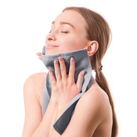 Yoofoss Luxury Bamboo Washcloths Towel Set 10 Pack Baby Wash Cloth for Bathroom-Hotel-Spa-Kitchen Multi-Purpose Fingertip Towels and Face Cloths 10'' x 10'' - Grey