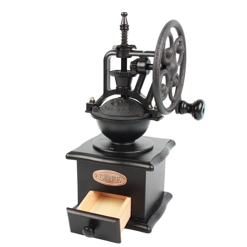 Coffee Grinder,Wooden Coffee Bean Grinder Manual Coffee Grinder Roller, Antique