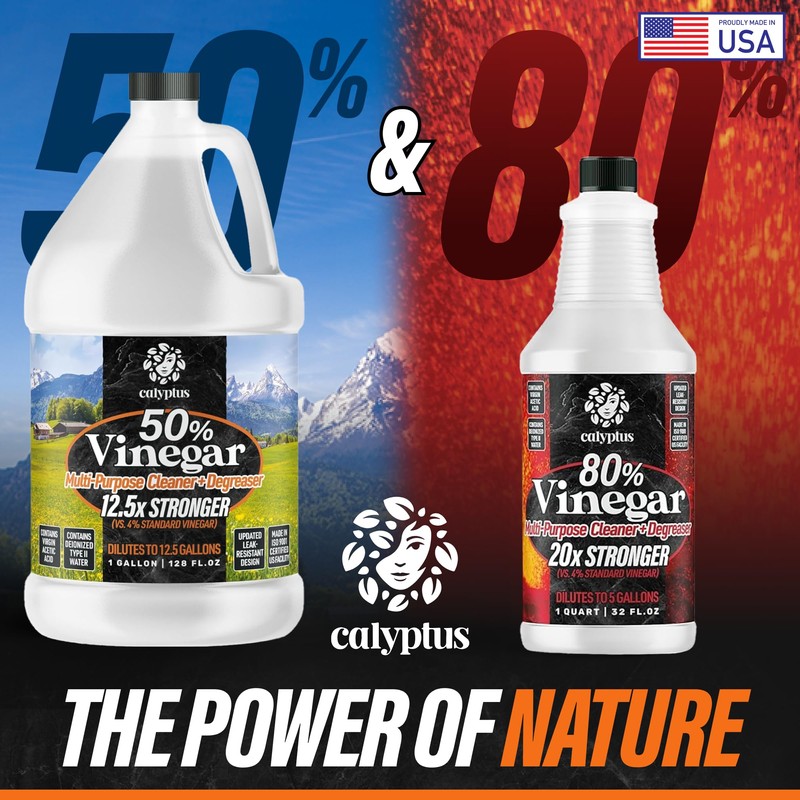 Calyptus 50% Pure Concentrated Vinegar | Maximum-Performance (12.5X) Power |