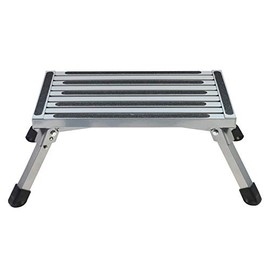 Aluminum Folding Platform Steps RV Step Stool with Anti-Slip Surface & Rubber Feet for Motorhome, Trailer, SUV, Also for Kitchen & Office, 440LB Capacity