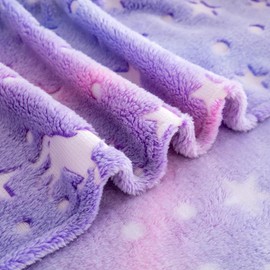 LXTOPN Cuddly Blanket for Children, Unicorn Blanket, Cuddly Blanket, Glow in the Dark, Sofa Blanket, Children's Blanket for Girls, Super Soft Flannel Fleece Blanket (Purple, 150 x 200 cm)