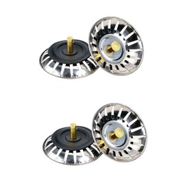 2 Pcs Kitchen Sink Plug and Strainer, Strainers Sink Plugs Replacement, Rust Free Kitchen Sink Strainer 304 Stainless Sink Strainer Prevent Blocked Drains Food, Hair for Kitchen or Bath Shower
