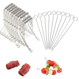 Eterspr Pack of 20 Stainless Steel Roulade Clips, Roulade Clips, Reusable for Roulade Skewers, Seafood and Vegetables, Silver