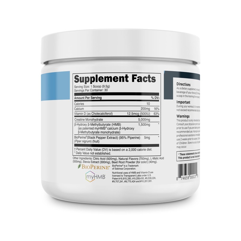 Transparent Labs Creatine HMB - Creatine Monohydrate Powder with HMB