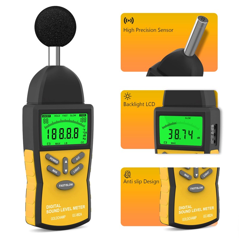 Decibel Meter, Sound Level Meter 882A Portable 30-130dB Noise Meter
