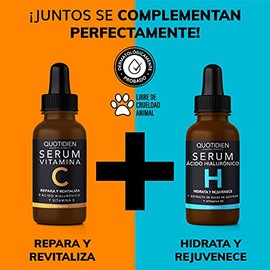 Kit Facial Quotidien: 1 Serum Vitamina C 30ml + 1 Serum Ácido Hialurónico 30ml - Ingredientes Naturales - Hidratación Profunda + Vitalidad en tu Rostr