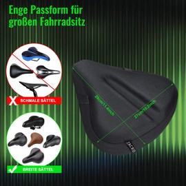 Zacro Saddle Bicycle Soft Professional Cycling Saddle for City Bike Mountain, Bike Saddle Cover, Exercise Bike, Gel with Cover Waterproof and Dustproof