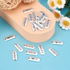 PandaHall 20pcs Charms Pendants Alloy Rectangle with Word Believe Pendants