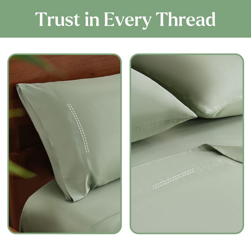 JSD Sage Green 100% Viscose Derived from Bamboo Sheet Set