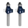 sourcing map 2pcs Roundover Router Bit 1/4 Shank 3/16" Radius