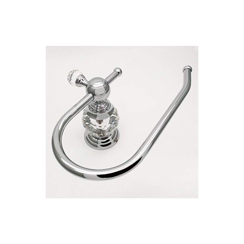 Kabter Crystal Series Brass Toilet Paper Roll Holder, Polished Chrome